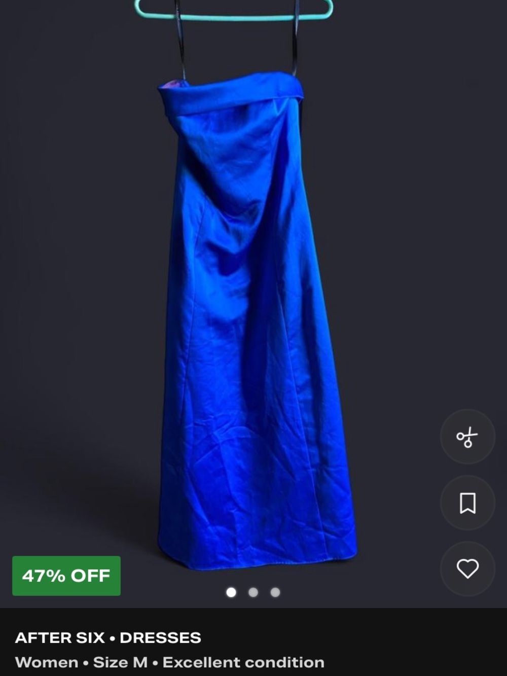 After Six Strapless Royal Blue Maxi Skirt